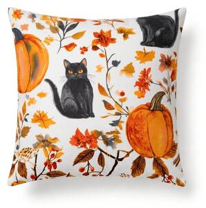Husa pentru perna din microfibra CATS AND PUMPKINS 45x45 cm, colorat