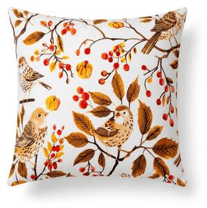 Husa pentru perna din microfibra BIRDS PUMPKIN 45x45 cm, maro