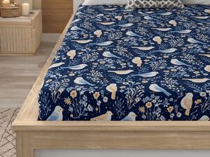 Cearsaf din microfibra DENIM BIRDS albastru 180x200 cm