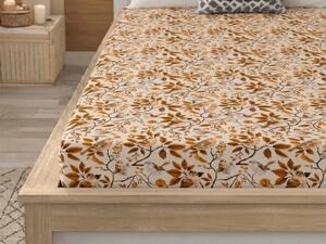 Cearsaf din microfibra BIRDS PUMPKIN maro 180x200 cm
