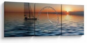 Tablou - Bărci cu vele pe mare (cu ceas) (90x30 cm)