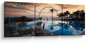 Tablou - Stațiune la mare (cu ceas) (90x30 cm)