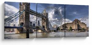 Tablou - Tower Bridge din Londra (cu ceas) (90x30 cm)