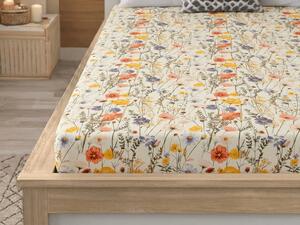 Cearsaf din microfibra WILDFLOWERS colorat 90x200 cm