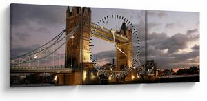 Tablou - Tower Bridge la noapte (cu ceas) (90x30 cm)