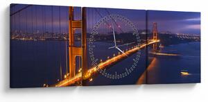 Tablou - Podul Golden Gate (cu ceas) (90x30 cm)
