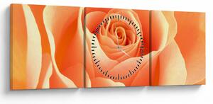 Tablou - Imaginea- Trandafiri, culoarea caisei (cu ceas) (90x30 cm)