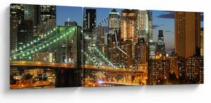 Tablou - Pod cu New York (cu ceas) (90x30 cm)