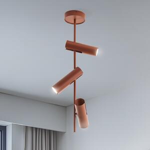 SIGMA Spot de tavan Leda 3, roșu cărămiziu, 3 becuri, oțel, înălțime 76 cm, reglabil, Roșu, Camera de zi / sufragerie, Metal, Modern