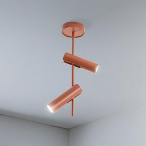 SIGMA Spot de tavan Leda 2, roșu cărămiziu, 2 becuri, înălțime 55 cm, reglabil, Roșu, Camera de zi / sufragerie, Metal, Modern