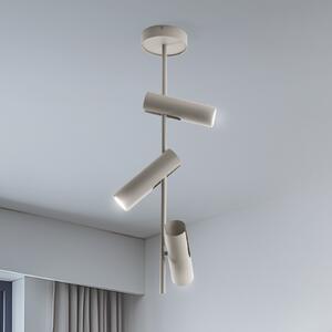SIGMA Spot de tavan Leda 3, taupe, 3 becuri, oțel, GU10, înălțime 76 cm, reglabil, Bej, Camera de zi / sufragerie, Metal, Modern