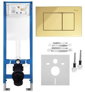 Set Cadru Îngropat Slim 024N pentru WC cu Buton J Gold