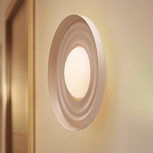 Lindby Aplică LED Waves, bej, Ø 43 cm, metal, Bej, Camera de zi / sufragerie, Metal, Modern