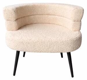 Fotoliu Modern Boucle Bej – Design Elegant cu Spatar Curbat