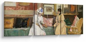 Tablou - William Merritt Chase, A Friendly Call, reproducere (cu ceas) (90x30 cm)
