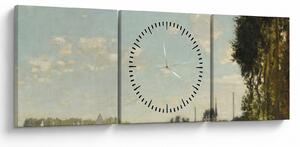 Tablou - Claude Monet, Argenteuil, reproducere (cu ceas) (90x30 cm)