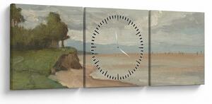 Tablou - Jean-Baptiste-Camille Corot, Beach Near Etretat, reproducere (cu ceas) (90x30 cm)