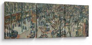 Tablou - Camille Pissarro, Boulevard des Italiens, Morning, Sunlight, reproducere (cu ceas) (90x30 cm)