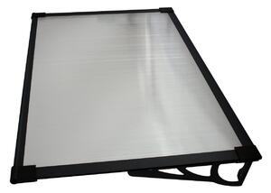 Copertina Usa / Geam MAX PRO 120x80 cm, Policarbonat 5.2 mm, Margini din Aluminiu, Suporturi din Otel Vopsit, Negru/Transparent