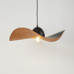 SIGMA Lampă suspendată Jil, abajur curbat, negru/cupru, reglabil, Cupru, Camera de zi / sufragerie, Metal