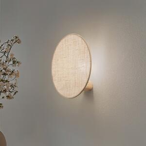 TK Lighting Aplică Pulse, abajur din iută, maro natural, Ø 30 cm, reglabil, Maro / Rugină, Camera de zi / sufragerie, Țesătură / Textil