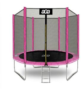 Aga SPORT TOP Trambulină 250 cm Roz + plasă de protecție + scară