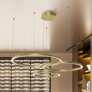 Eko-Light Lampă suspendată LED Galaxia, plastic, auriu, 3 becuri, 85 W, Auriu / Alamă, Camera de zi / sufragerie, Plastic, Modern