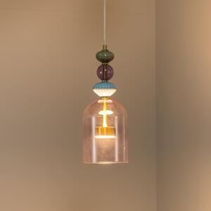 Eko-Light Lampă suspendată LED Arte, abajur din sticlă, roz, Ø 16 cm, 12 W, Roz / Rosé, Camera de zi / sufragerie, Sticlă, Modern