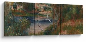 Tablou - Auguste Renoir, Landscape at Vetheuil, reproducere (cu ceas) (90x30 cm)