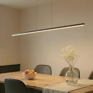 Lucande Lampă suspendată LED Solvar, 158 cm, negru, CCT, dimabil, reglabil, Negru, Camera de zi / sufragerie, Metal, Modern