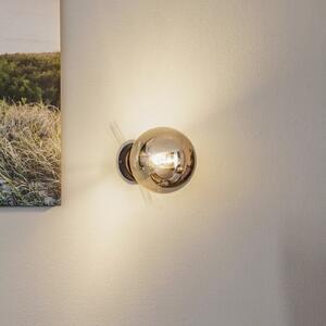 EMIBIG LIGHTING Aplică de perete Glassy, negru, grafit, sticlă, E14, Ø 14 cm, reglabil, Negru, Camera de zi / sufragerie, Sticlă, Modern, glob