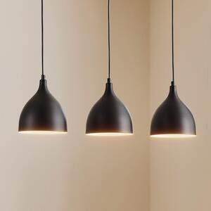 Luminex Lampă suspendată Nanu, negru, oțel inoxidabil, 3 becuri, reglabil, Negru, Camera de zi / sufragerie, Metal, Modern