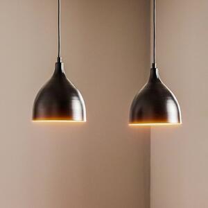 Luminex Lampă suspendată Nanu din metal negru cu 2 becuri, reglabil, Negru, Camera de zi / sufragerie, Metal, Modern