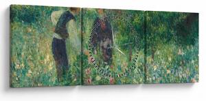 Tablou - Auguste Renoir, Picking Flowers, reproducere (cu ceas) (90x30 cm)