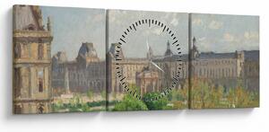 Tablou - Camille Pissarro, Place du Carrousel, Paris, reproducere (cu ceas) (90x30 cm)
