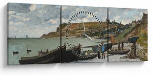Tablou - Claude Monet, Sainte Adresse, reproducere (cu ceas) (90x30 cm)