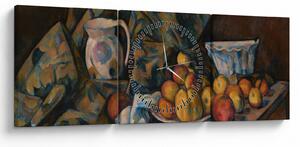 Tablou - Paul Cézanne, Still Life with Apples and Peaches, reproducere (cu ceas) (90x30 cm)