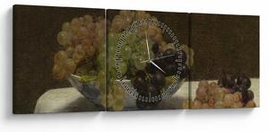 Tablou - Henri Fantin-Latour, Still Life with Grapes and a Carnation, reproducere (cu ceas) (90x30 cm)