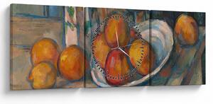 Tablou - Paul Cézanne, Still Life with Milk Jug and Fruit, reproducere (cu ceas) (90x30 cm)
