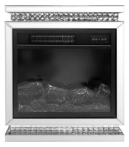 Șemineu decorativ electric MDF cu oglindă argintie – 42x32x60 cm