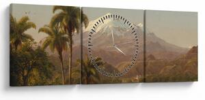 Tablou - Frederic Edwin Church, Tamaca Palms, reproducere (cu ceas) (90x30 cm)