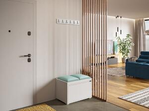 Mobilier pentru hol Kendora 60 + 2 buc. panouri tapițate de perete Pag 30x30 (Alb) (Manila 11). 1059466