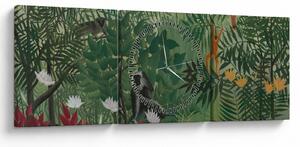 Tablou - Henri Rousseau, Tropical Forest with Monkeys, reproducere (cu ceas) (90x30 cm)