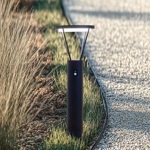Lucande LED lampă cu undă solară Elario, 80 cm, CCT, senzor, Negru, Aluminiu, Modern