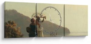 Tablou - Camille Pissarro, Two Women Chatting by the Sea, St. Thomas, reproducere (cu ceas) (90x30 cm)