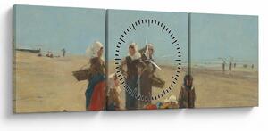 Tablou - Eugène Boudin, Women on the Beach at Berck, reproducere (cu ceas) (90x30 cm)