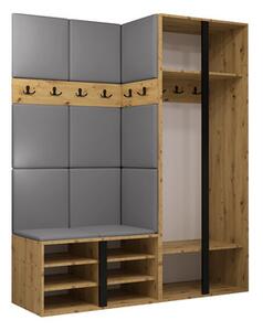 Mobilier Hol Timothy III (Stejar artisan + Stejar artisan + Negru) (Manila 18). 1059881