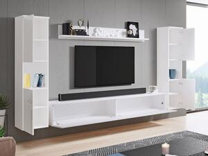 Mobilier living Nova XL (Alb + Alb lucios) (Iluminat LED alb). 1060059
