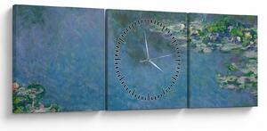 Tablou - Claude Monet, Water Lilies, reproducere (cu ceas) (90x30 cm)