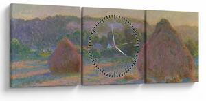 Tablou - Claude Monet, Stacks of Wheat (End of Summer) , reproducere (cu ceas) (90x30 cm)